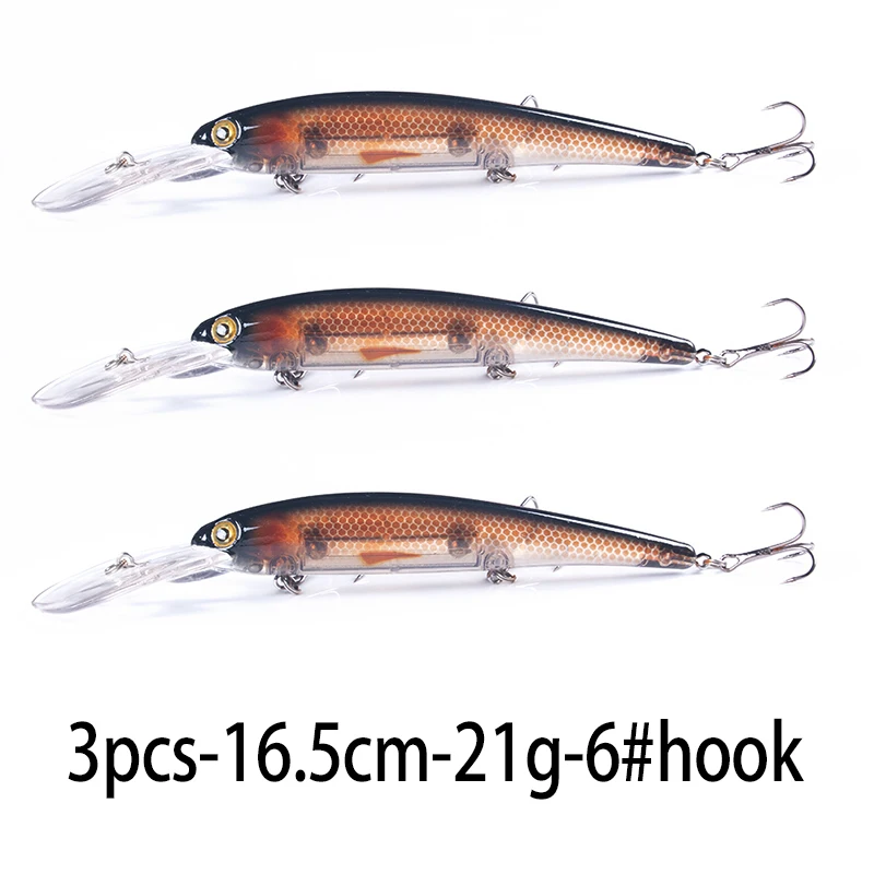 Deep Diving Minnow Wobbler Lure - Premium Fishing Bait for Bass, Pike, Walleye, and Perch