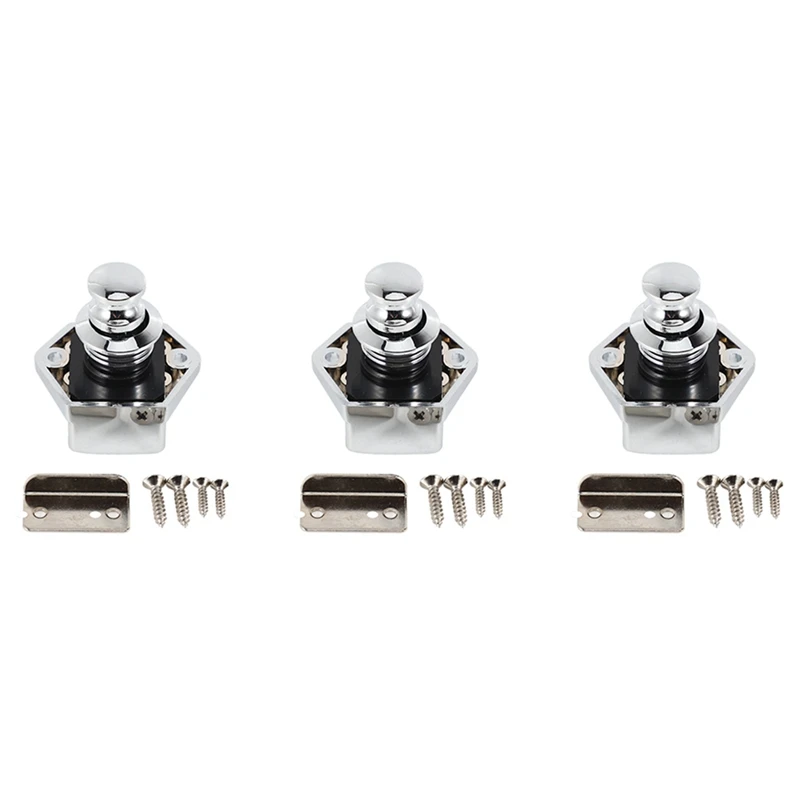 

30 Pcs Push Button Keyless Lock Latch Cupboard Caravan Lock For RV Drawer Cabinet Doors Thickness 15-27Mm