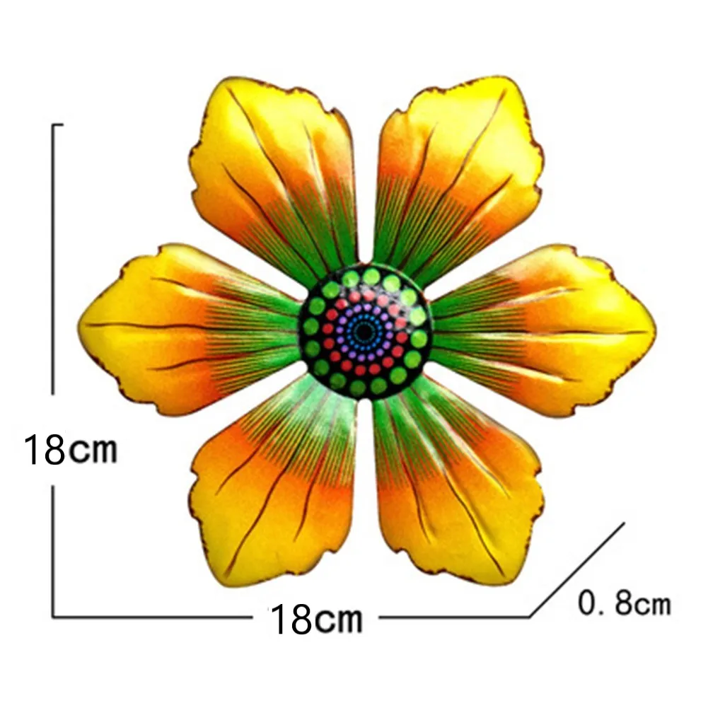 Metal Flower Crafts Wall Art Sculpture Flower Hanging Figurine Decoration Outdoor Hanging Ornament Garden Home Decor 1pc garden decoration metal wall decor