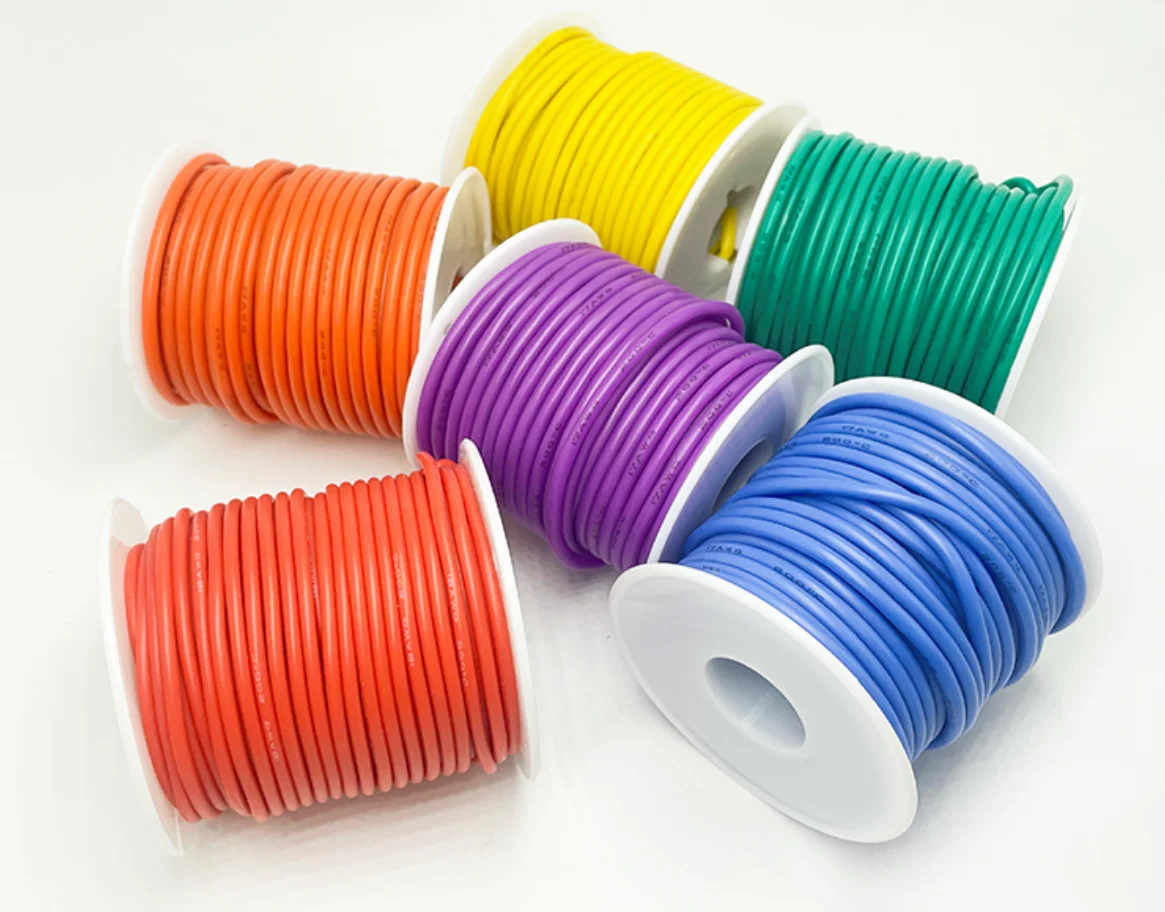 Silikon-Drahtkabel, 30 AWG, 28, 26, 24, 22, 20 AWG, 18 AWG, 16 AWG, verzinntes Kupfer, flexibler DIY-Verbindungsdraht für Automobile, Zuhause und Strom – Detail 6
