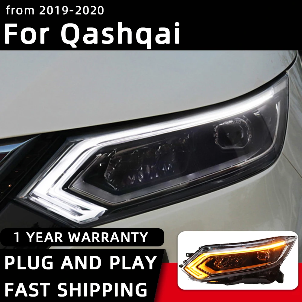 HeadlightForNissanQashqaiLEDHeadlights20192020HeadLampCarStylingDRLSignalProjector