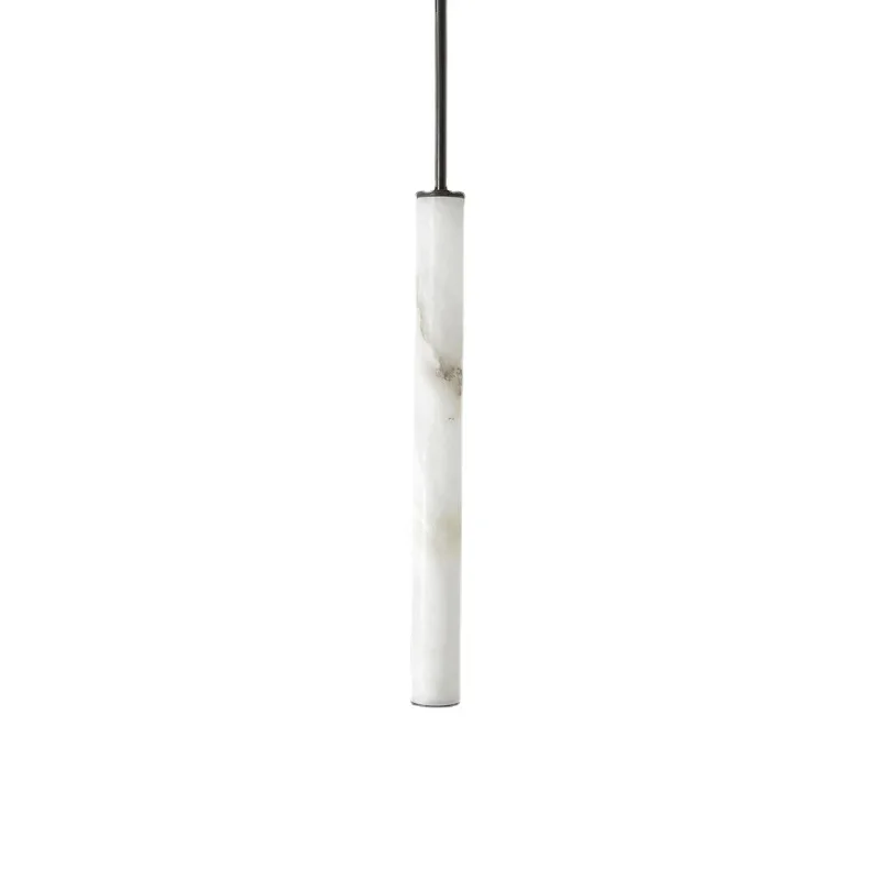 Copper Natural Marble Hanging Chandelier Light Fixture Small LED Pendant Lamp for Bedroom Dining Room Home Decor