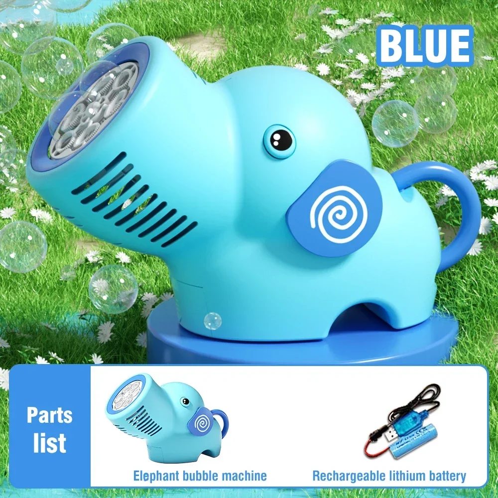 Automatic Elephant Bubble Handheld Bubble Machine Electric Cute Soap Bubble Maker Outdoor Wedding Party Toy for Kids Gift