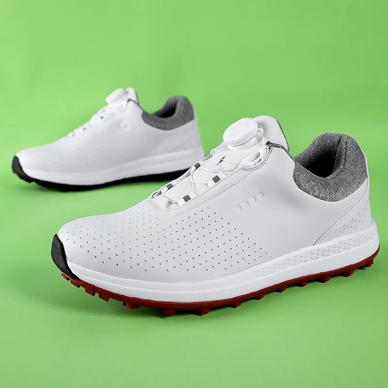 Solid Color Thick Sole Golf Shoes Rotating Buckle Casual Shoes Breathable Mesh Sports Sneakers golf shoes