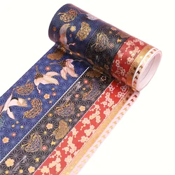 Exquisite Bronzing Craft Washi Tape Set - Decorative Scrapbook Materials, Perfect Gift 5 - Roll Box - S (W)