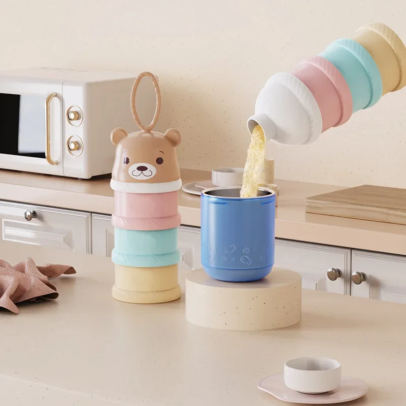 Portable Milk Powder Box 3 Grid Toddle Baby Food Storage