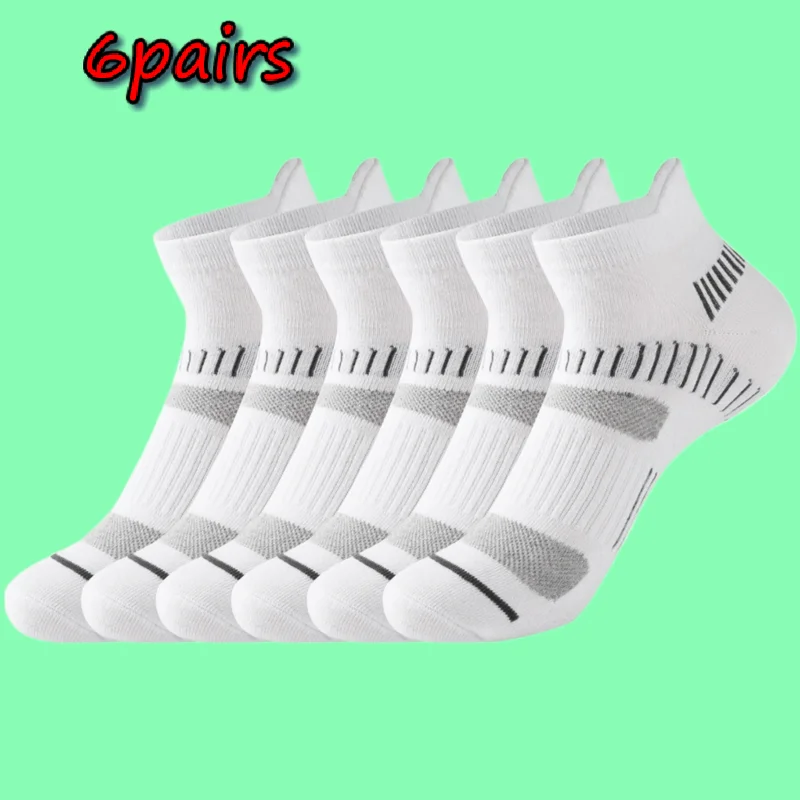 

2024 New 6 Pairs Casual Men's Socks Black White Gray Blue Cotton Boat Socks Men Sock Breathable Sweat-absorbing Sock For Men