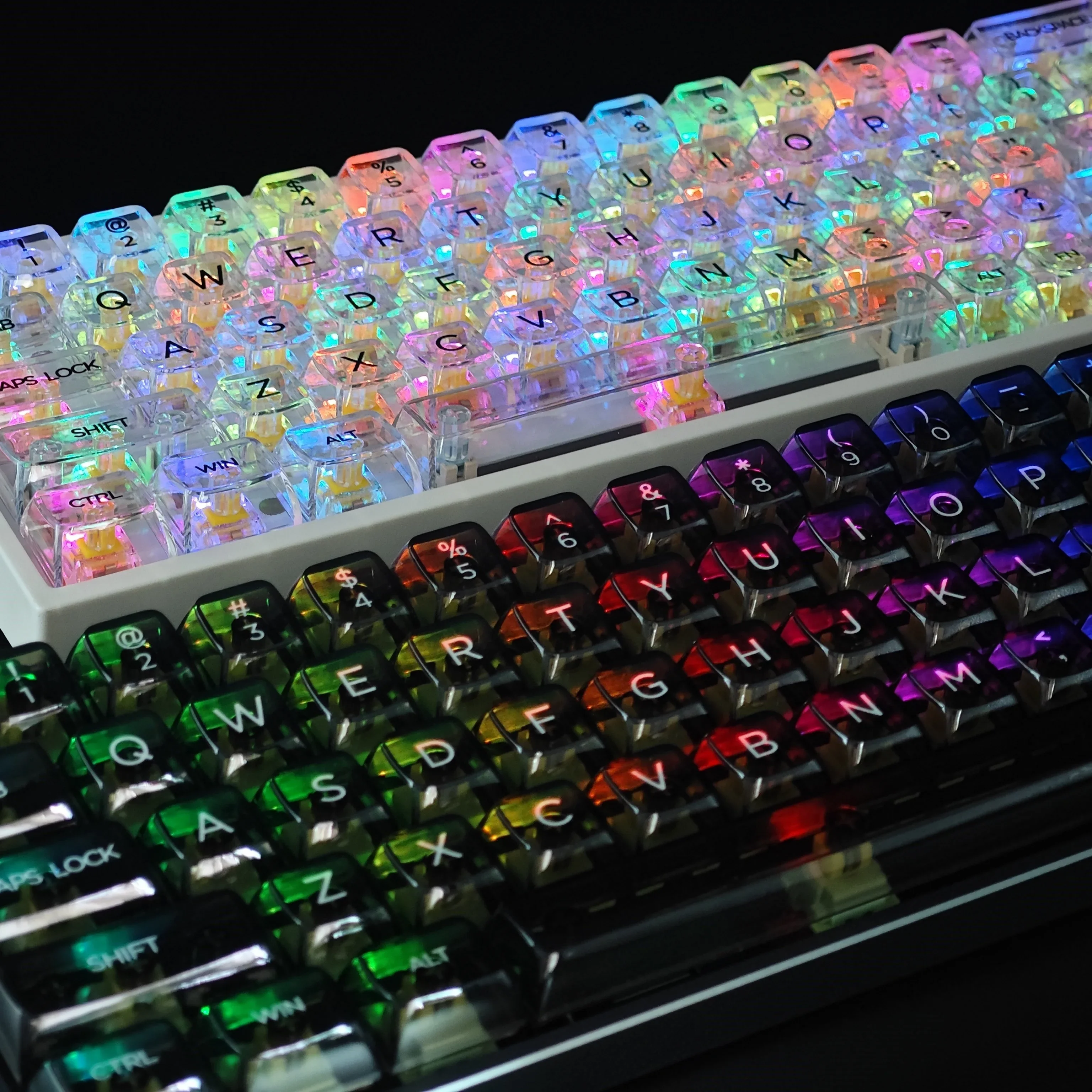 

Transparent Keycaps 100 Keys PC CBSA Profile Height Transparent for Gaming Mechanical Keyboard DIY Desktop Computer Laptop
