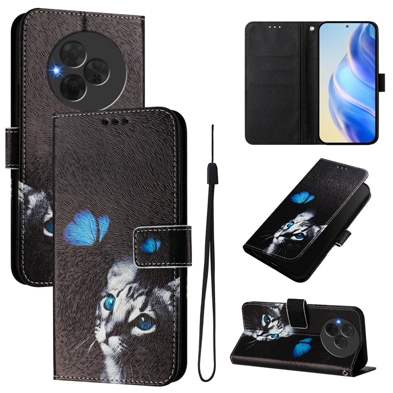Cartoon Painted Wallet Leather Phone Case for TCL NxtPaper 60 Ultra