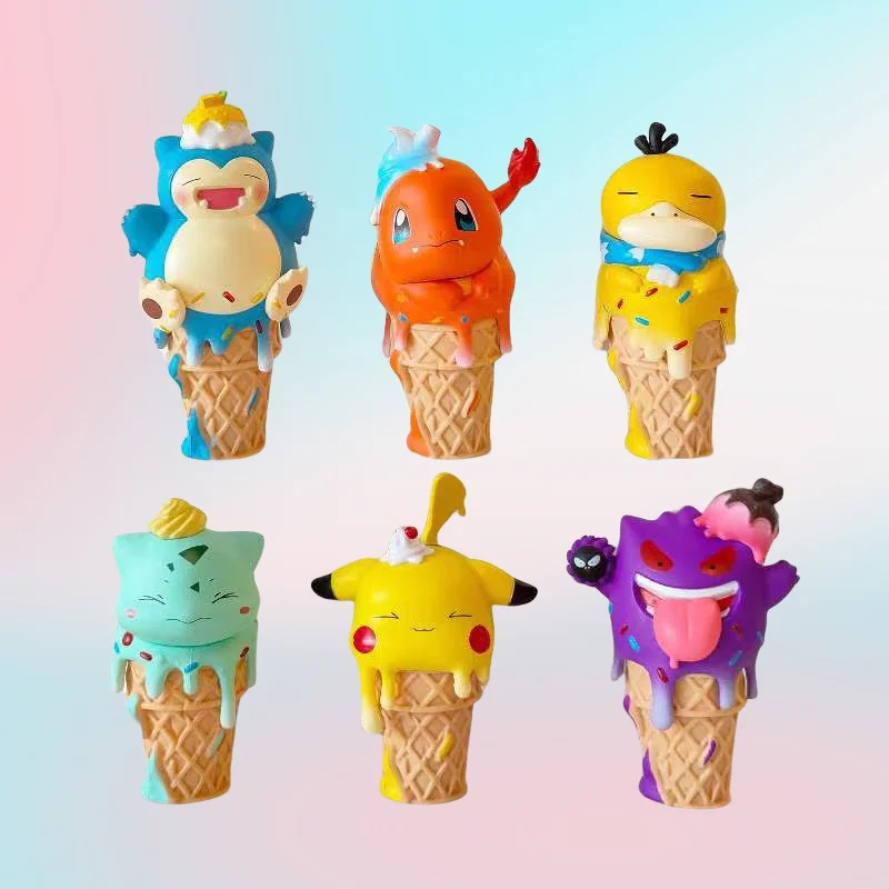 

Pokemon Hot Cartoon Anime Snorlax Bulbasaur Super Cute Ice Cream Series Fashionable Figures Dolls Toys Home Furnishings Gifts