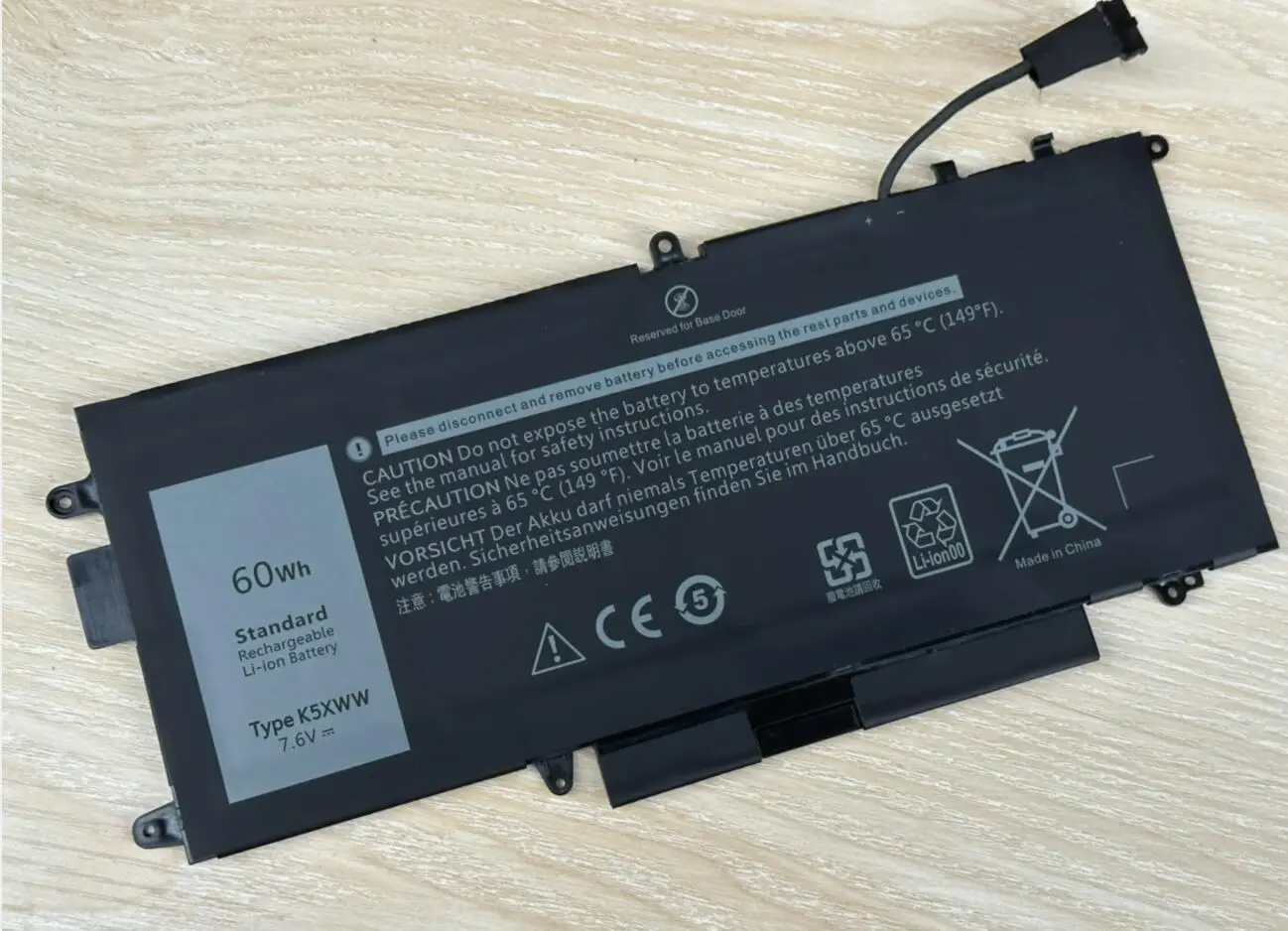 Emanjor 60Wh K5XWW 7.6V Laptop Battery For Dell Latitude 5289 7389 7390 E5289 2-in-1 L3180 P29S P29S001 P29S002 N18GG 71TG4 725KY 6CYH6 451-BBZC