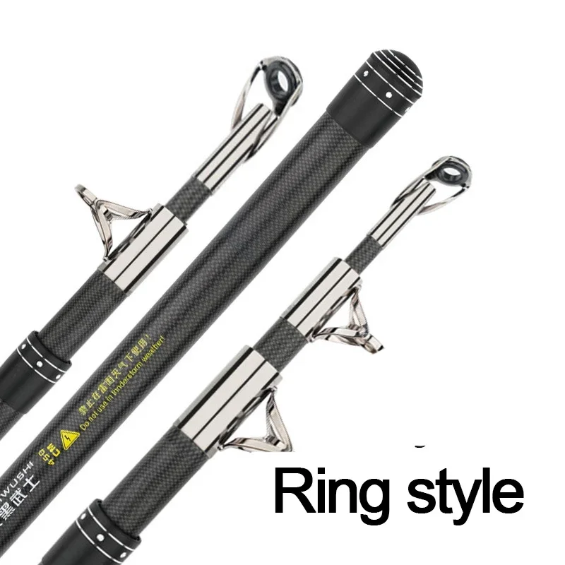 2.1-4.5M Carbon Fishing Rod 50kg above Superhard Long Distance Heavy Fish  Throwing shot Rod Telescopic Sea Boat Fihsing Pole - AliExpress