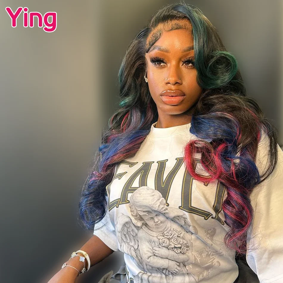 Ying Highlight Pink Bleu 13x6 Transparent Lace Front Wig Body Wave 13x4 Lace Front Wig PrePlucked With Baby Hair 5x5 Lace Wig