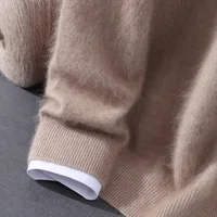 Vêtements pour hommes: pull tricoté en cachemire de vison pur 100%, pull à capuche décontracté et ample de grande taille, nouveaux produits d'automne et d'hiver 5