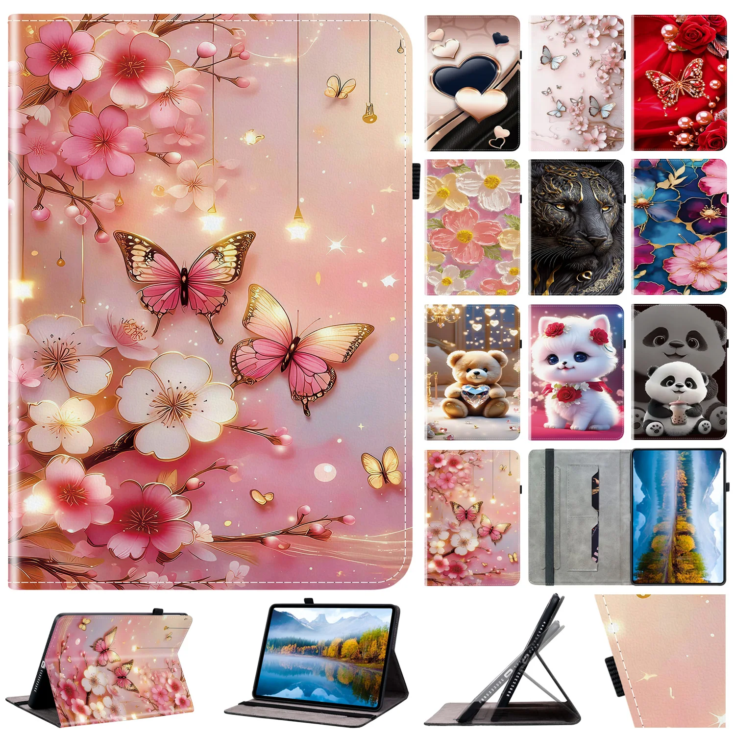 Premium Leather Tablet Cover - Universal Fit