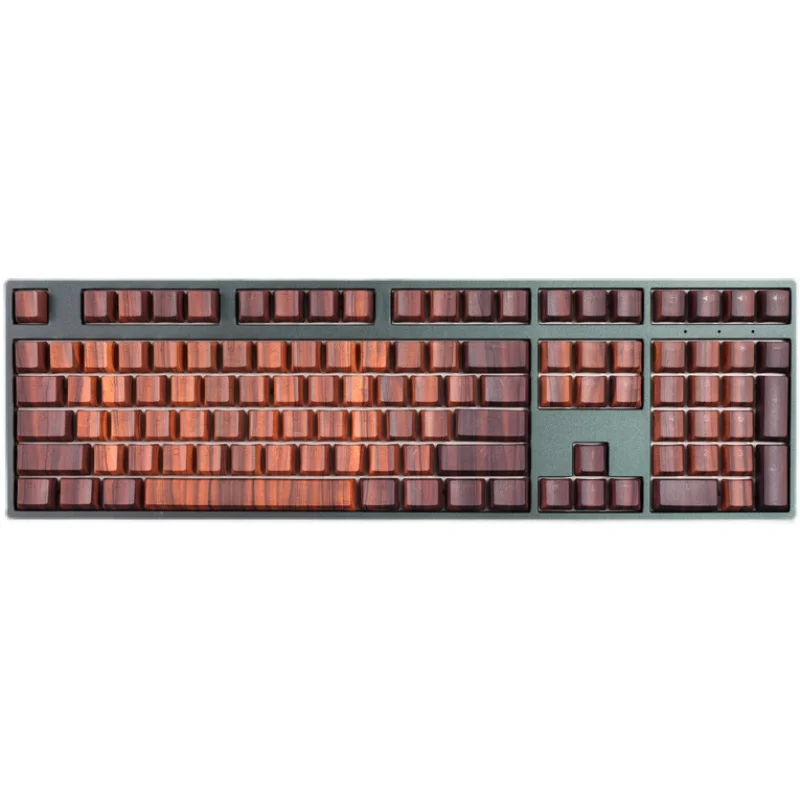Pbt Dye Subbed Keycaps Grupo Imitativo Walnut Grain Key Caps Perfil de Cereja Keycap Retroiluminado para Ansi 61 87 104 108 Layout - Imagem 5