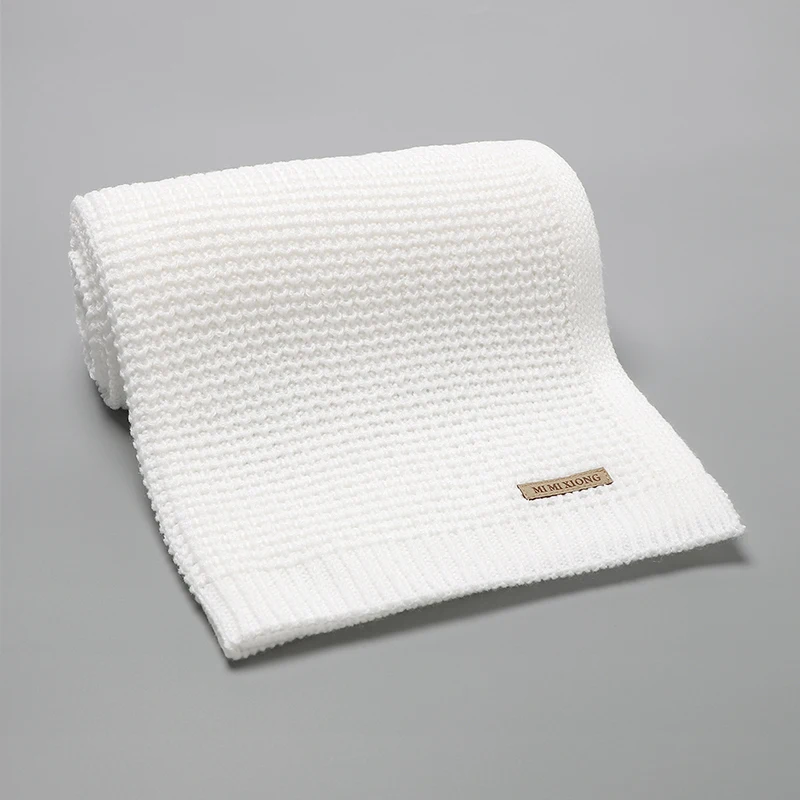 Baby Blankets 90*70cm Knitted Newborn Boys Girls Stroller Swaddle Wrap Infant Netural Crib Cellular Toddler Throwing Quilts Mats 2