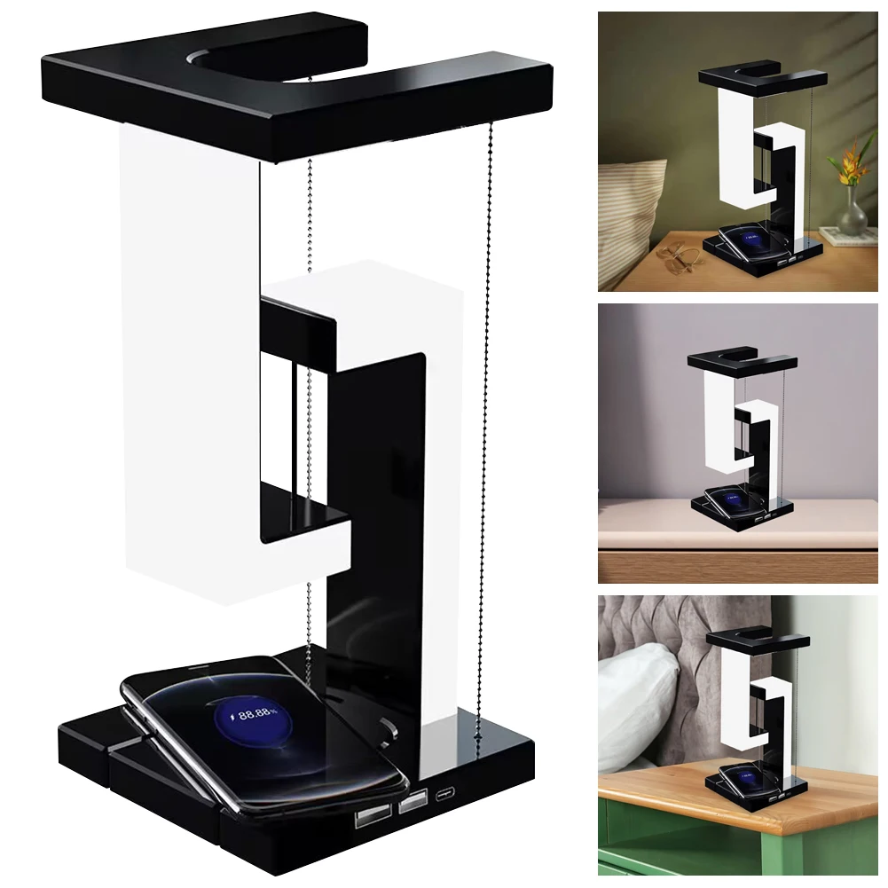Decorative Floating Light Smartphone Wireless Charging Anti-Gravity Table Light Multi-Functional Dimmable for Home Bedroom Decor 2