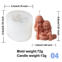 Elegant Holy Family Nativity Candle Mold (Family mold 04)