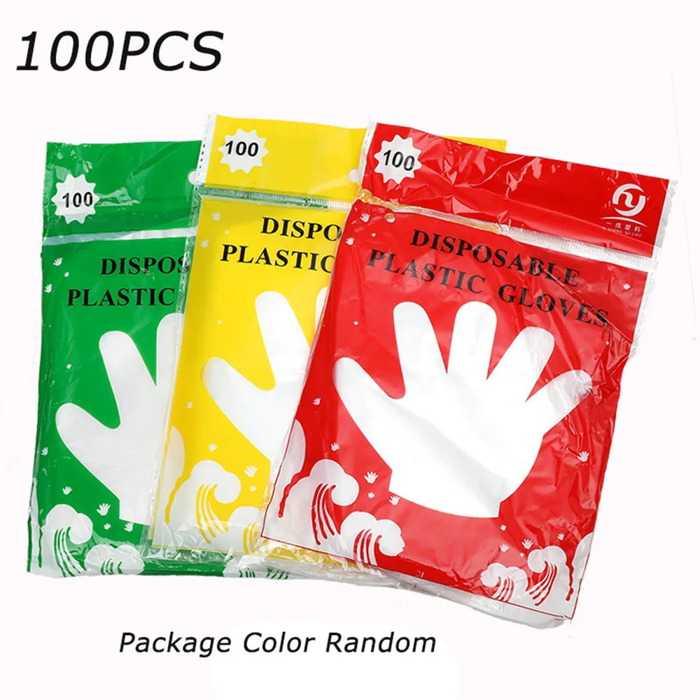 100-Pack Food Grade Transparent Disposable Kitchen Gloves