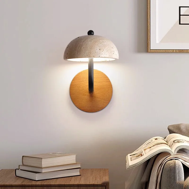 

Mushroom Shape Wall Lamp Dropshipping Natural Stone Bedroom Foyer Aisle Corridor Stairs Lighting Fixtuers Changeable Dimming