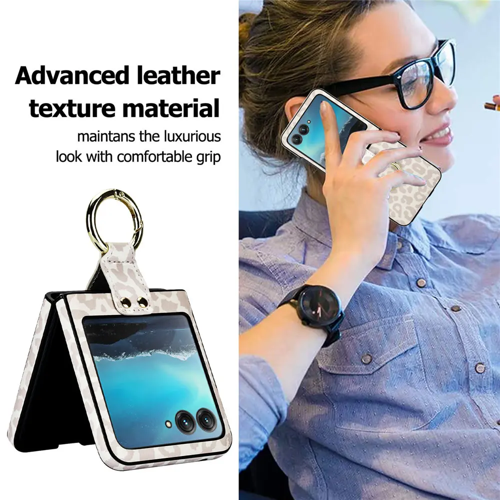 Leopard Print Leather Ring Case - Stylish Slim Cover s