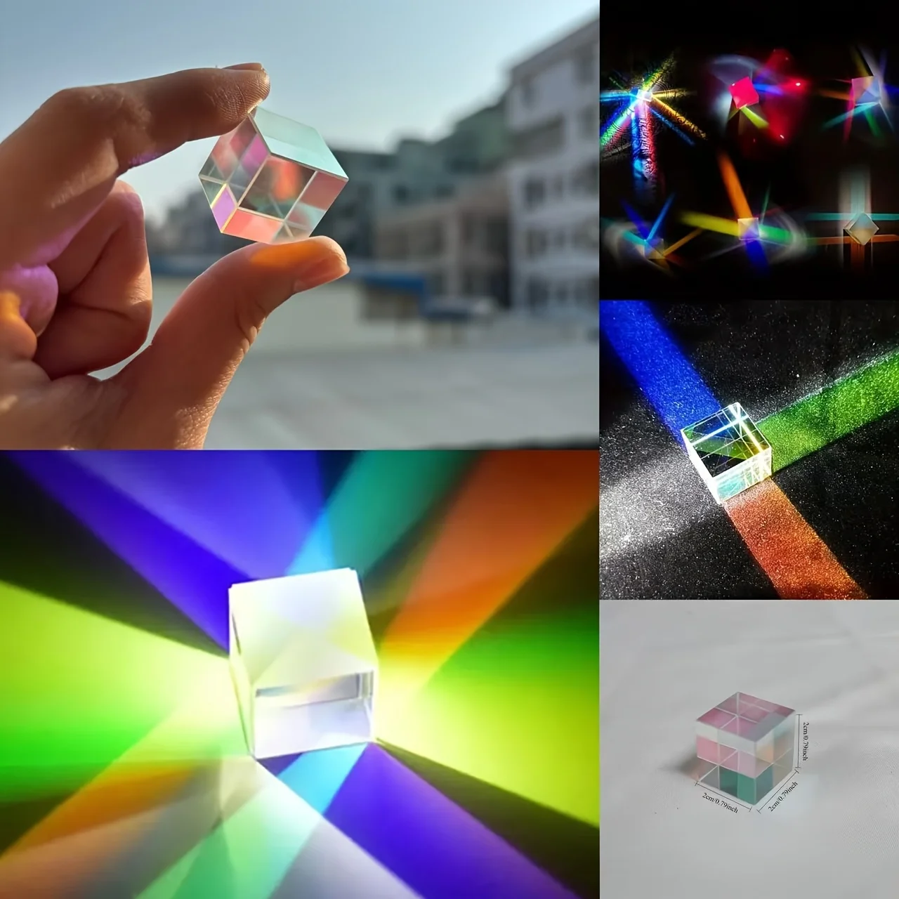 Optical glass X-Cube two-color cube RGB combination beam splitter prism educational gift classroom physics educational toy physics experimental equipment