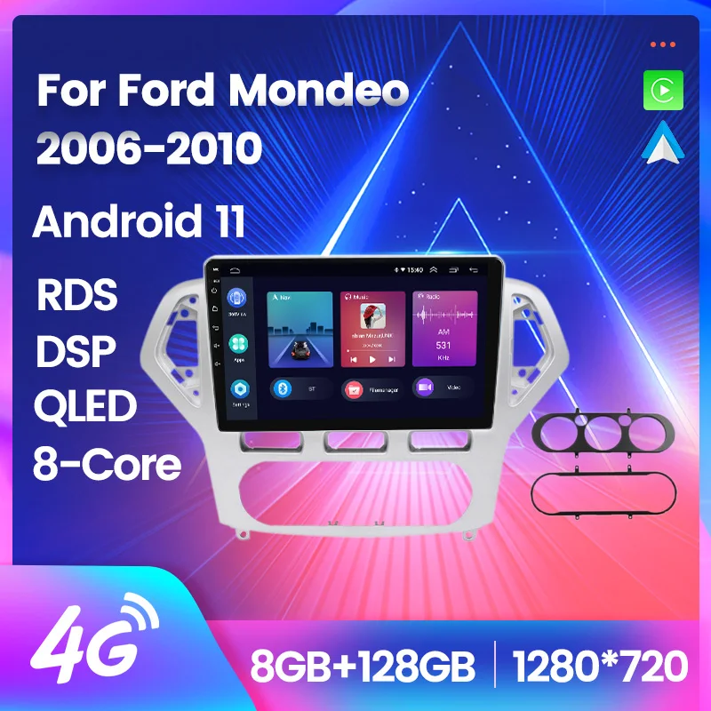 

Android 11 Multimedia Video Player Car Radio For Ford Mondeo 2006-2010 8-core GPS Navigation Player Carplay+Auto WiFi+4G DSP RDS