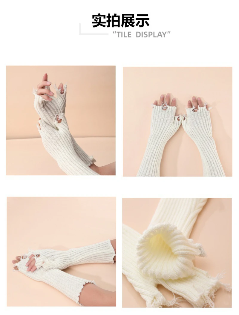 Nails Salon Decorations Pictures Personalized Knitting Trend Gloves Handheld Nail Show Display Accessories Warm Arm Sleeves 6