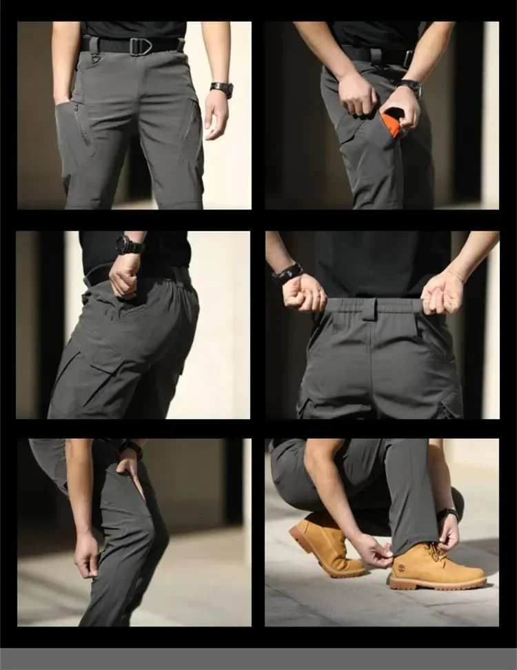 Description Picture 4 of itemIX7 IX9 Unique Special Forces Fans Overalls Stretch Breathable Tactical Pants Multi Pocket Front Zipper Outdoor Casual Pants