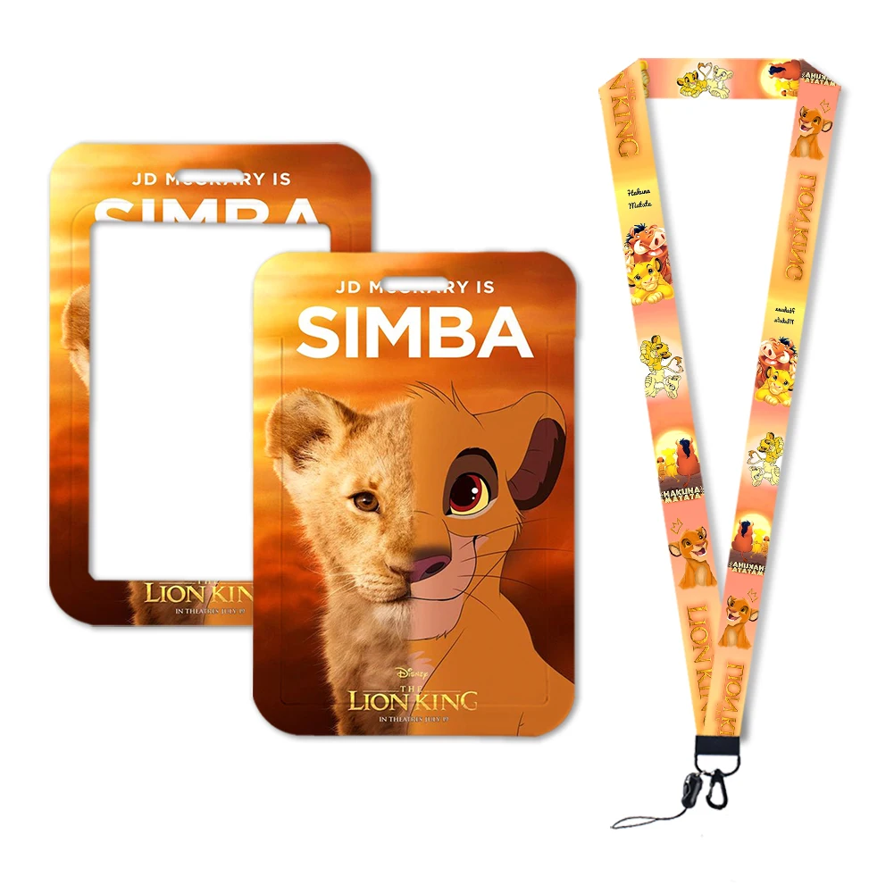 Disney The Lion King Simba Neck Strap Lanyard Anime Boys Card Cover Cartoon Badge Holder ID Card Students Hang Rope Gift 5