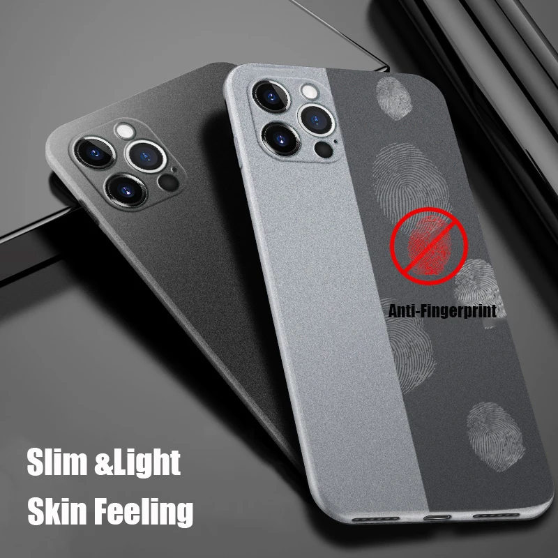Ultra-Thin Sandstone Matte Case For iPhone 15 14 13 Pro 12 11 Pro Max Mini 16 Plus Slim Soft TPU Shockproof Scrub Back Cover 6
