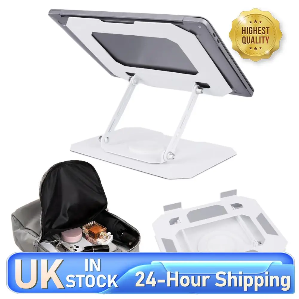 Foldable Laptop Stand Adjustable Tablet Holder for Laptop Tablet (White)
