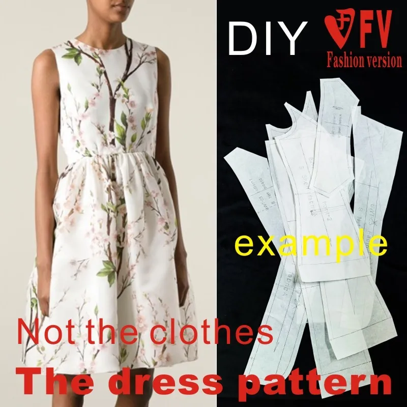 Clothing DIY The dress Dresses Sewing Pattern cutting drawing Women's Dress Sewing Template BLQ-68