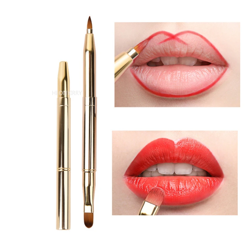 Retractable Lip Makeup Brush Lipstick Lip Gloss Brush Telescopic Dual