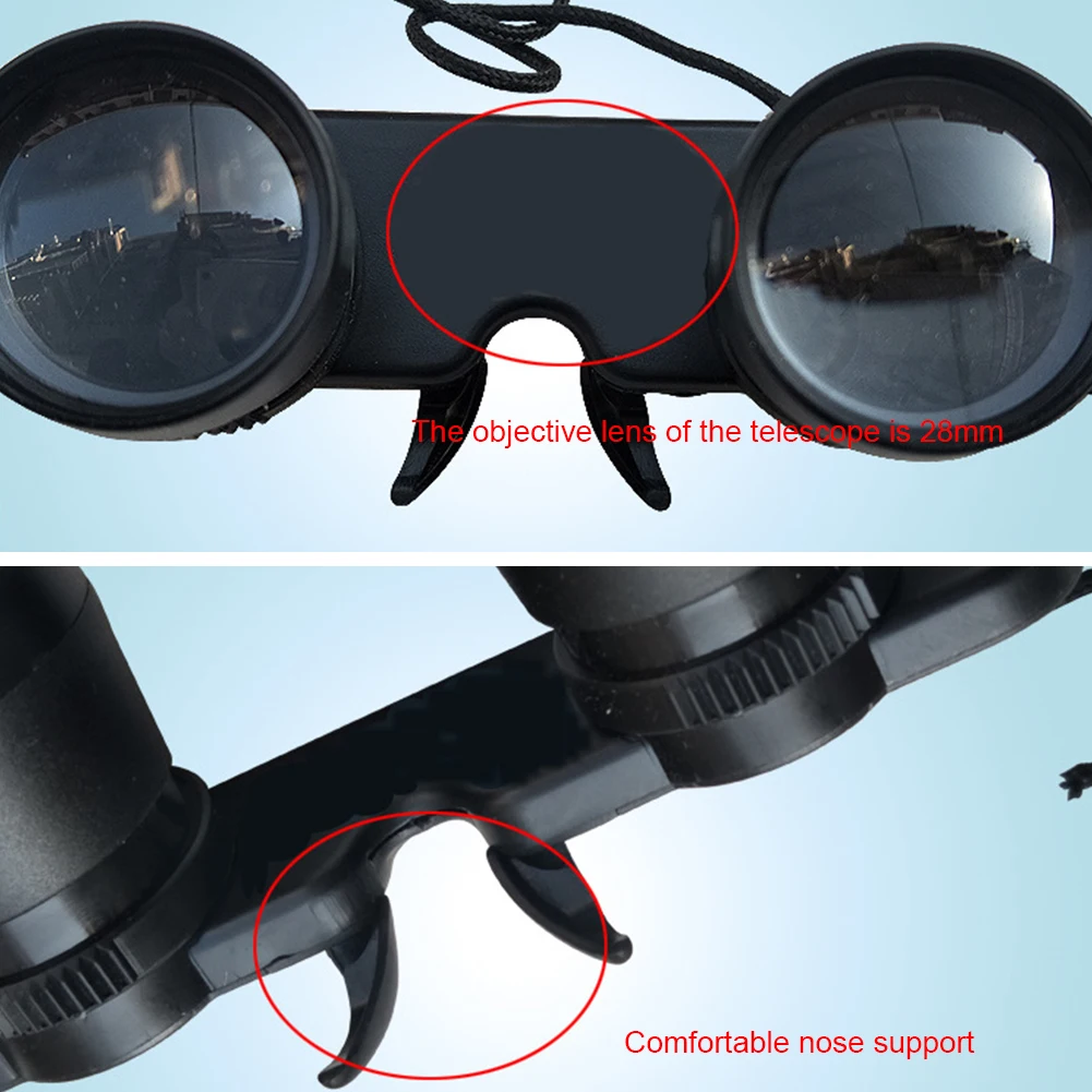 Glasses Fishing Binoculars Adjustable Zoom Telescope Fishing Glasses  Optical Resin Lens Wearable Magnifier for Concerts Viewing