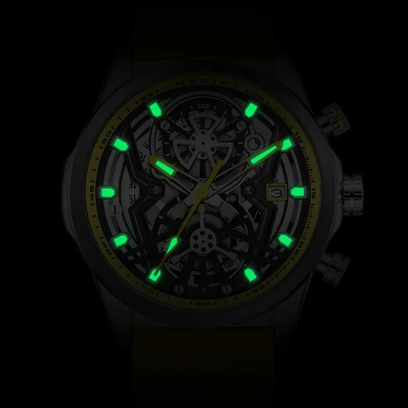 Sport Chronograph Watches for Men Top Luxury Brand MEGIR Quartz Waterproof Fashion Man WristWatch with Auto Date Luminous Hands - 5