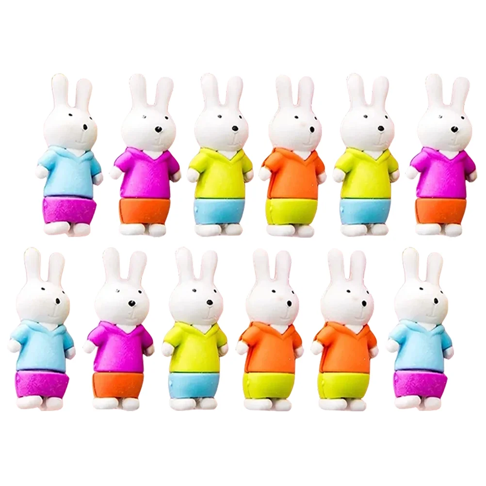 

12Pcs Kids Pencil Erasers Rabbit Shaped Erasers Bunny Rubbers Kids Erasers Bunny Erasers