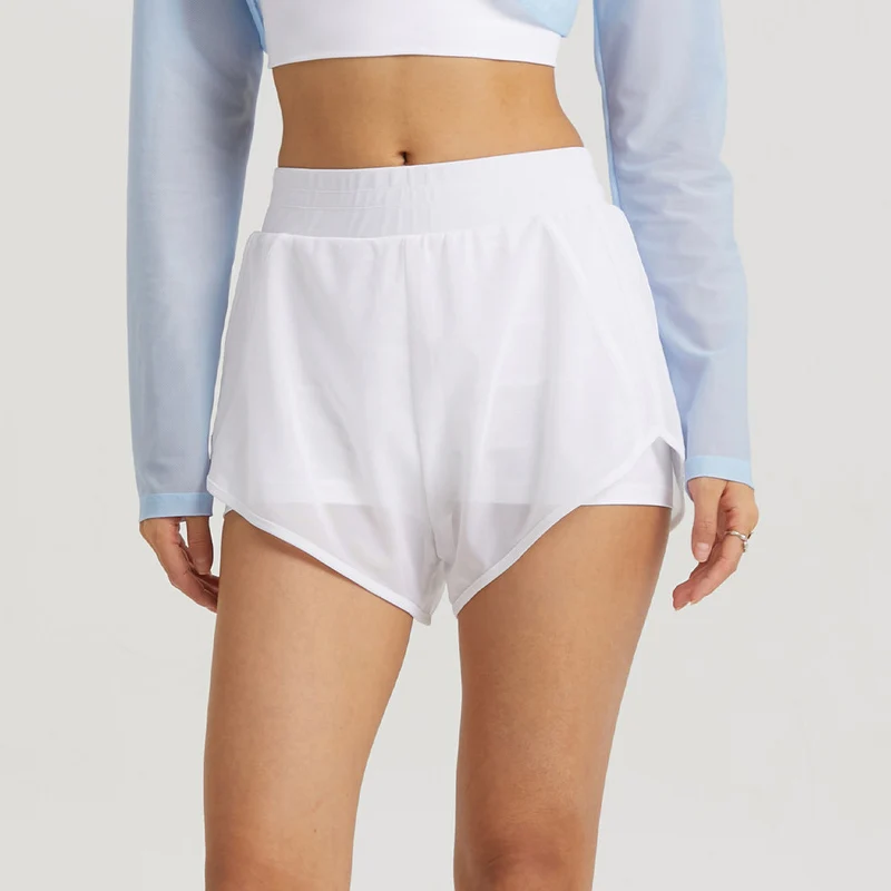 

Женские шорты для фитнеса 2 в 1, летние однотонные шорты для йоги, свободные дышащие шорты для тренировок и бега с подкладкой, женская спортивная одежда