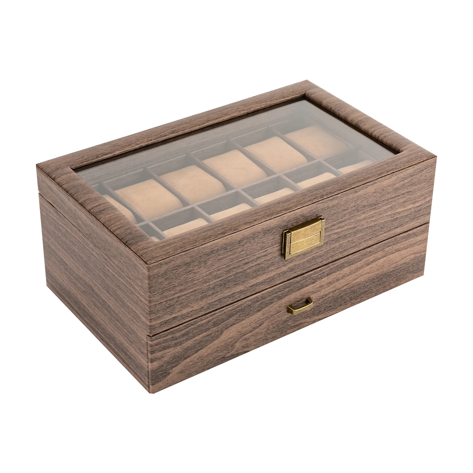 24-Fächer Uhrenbox-Organizer Luxuriöses Uhrenetui für Herren und Damen Eleganter Uhrenhalter zur Aufbewahrung und zum Schutz von Zeitmessern – Detail 21