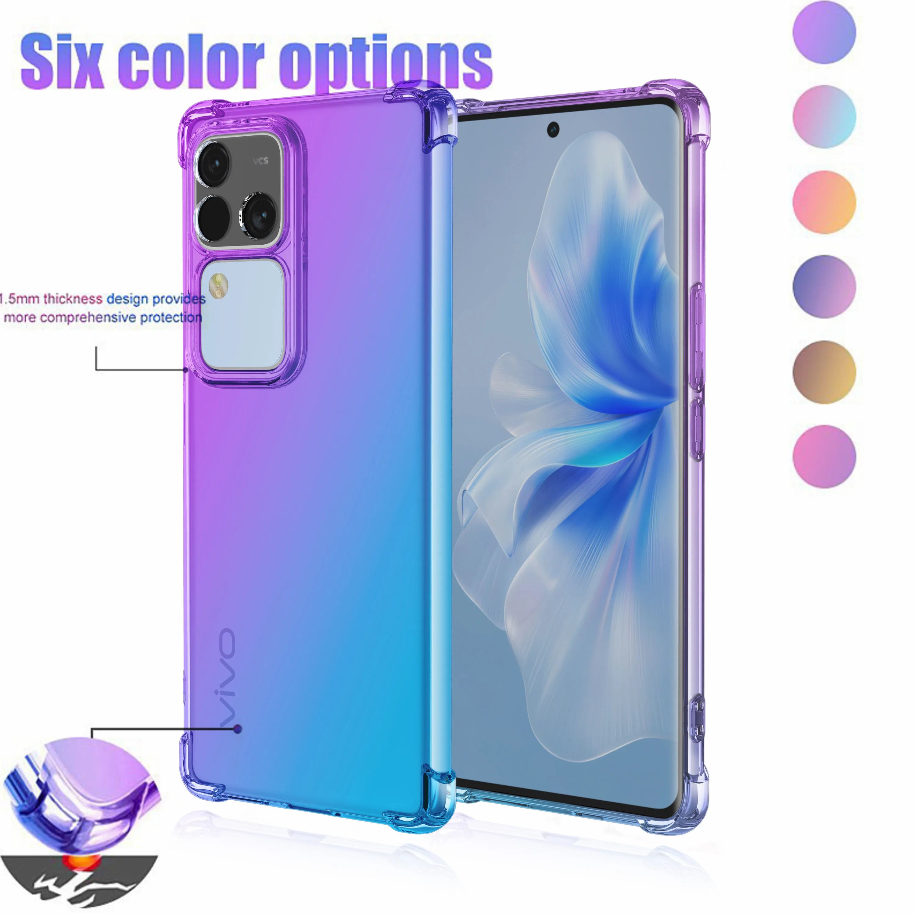 Shockproof Gradient Airbag TPU Protective Phone Case