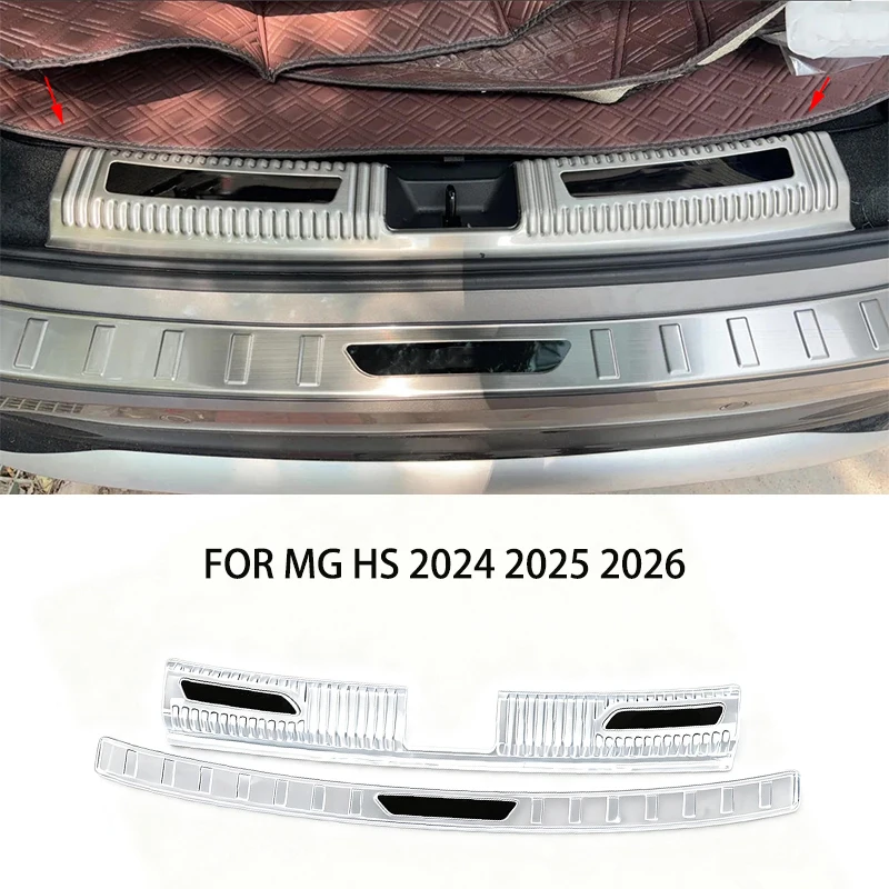MG HS 2024 2025 2026용 스테인리스 스틸 블랙 크롬 리어 트렁크 내부 외..