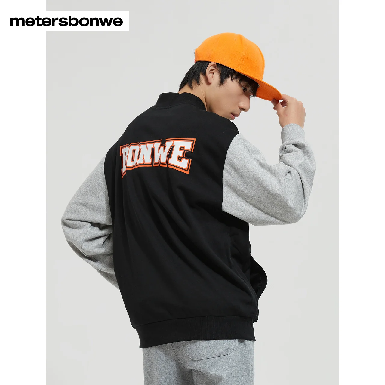 Metersbonwe Men's Knit Solid Color Baseball Jersey Cardigan Printed Design Sport Style Male Coats Loose Teenager Casual Jackets