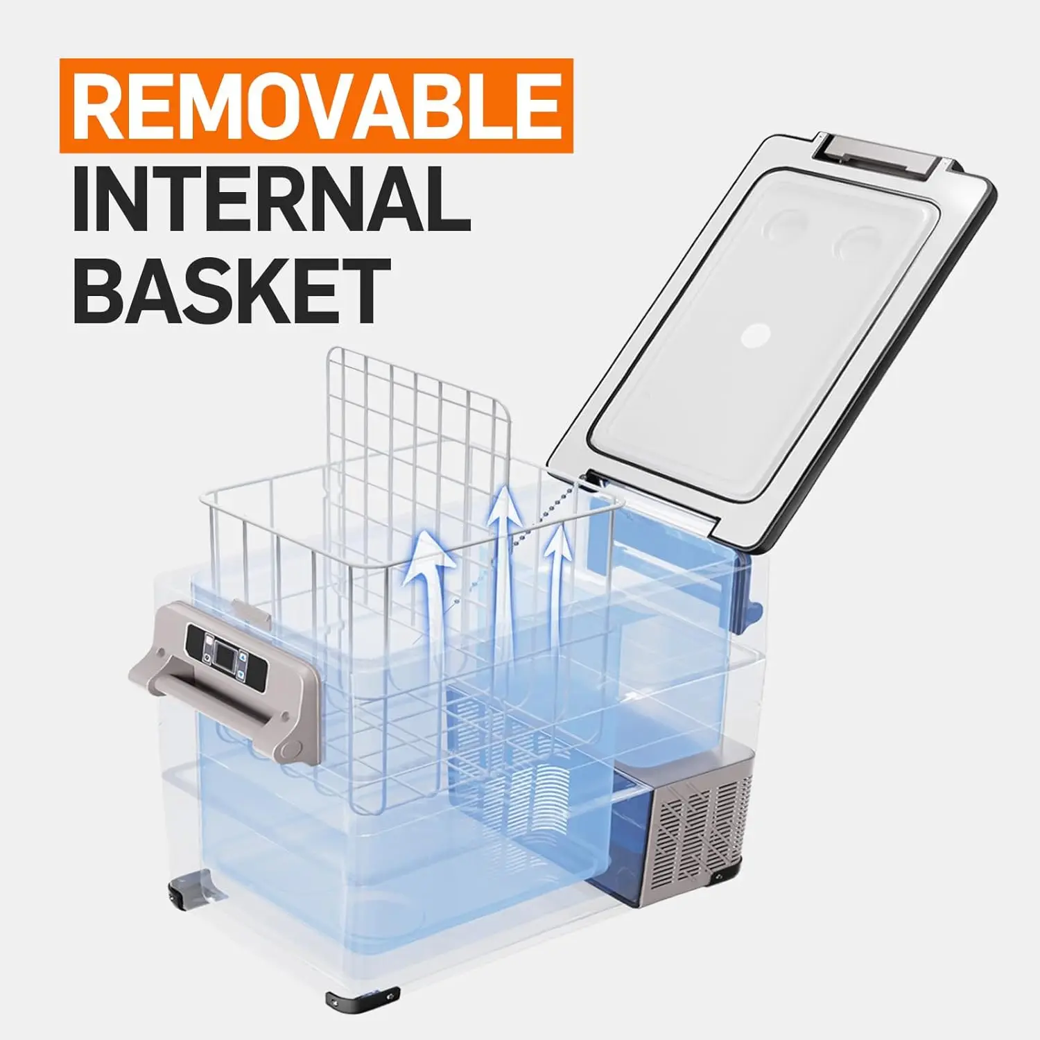 Electric Cooler, 12V Fridge APP Control, 12V Cooler -4℉~68℉, Portable Freezer 12/24V DC 1