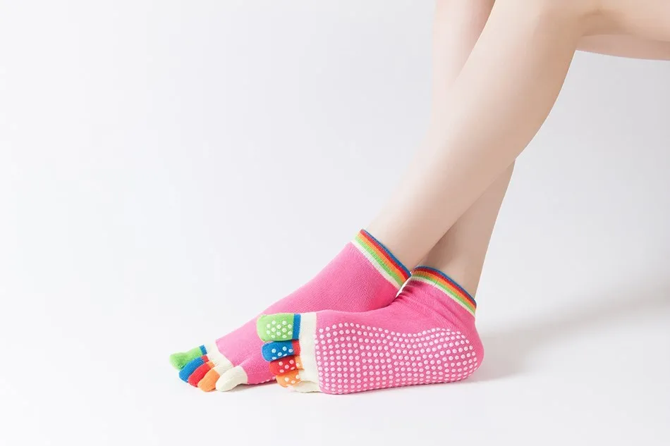 WOSWEIR 1 Pair Women Sports Yoga Socks Five Finger Slipper Anti Slip Lady Pilates Ballet Heel Professional Dance Protector 30 Sfb080292b04a4d0895e842d196157ae3T