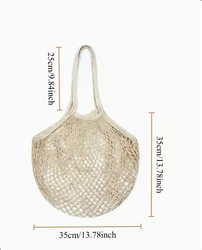 Eco - Friendly Reusable Cotton Mesh Produce Bags - Washable Shopping Tote for Fruits and Vegetables (1pcs)
