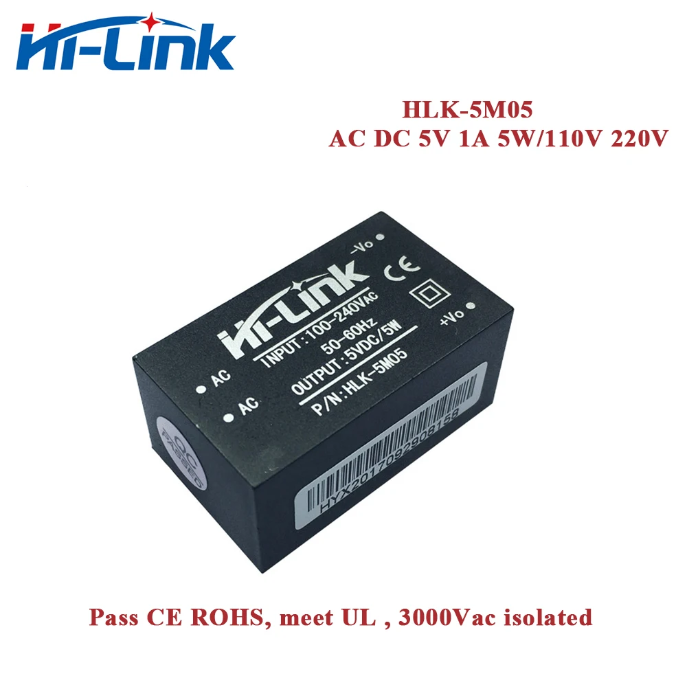 Original Hi-Link 5W 3.3V/5V/9V/12V/15V/24V 220V 110V AC DC Power Supply Module