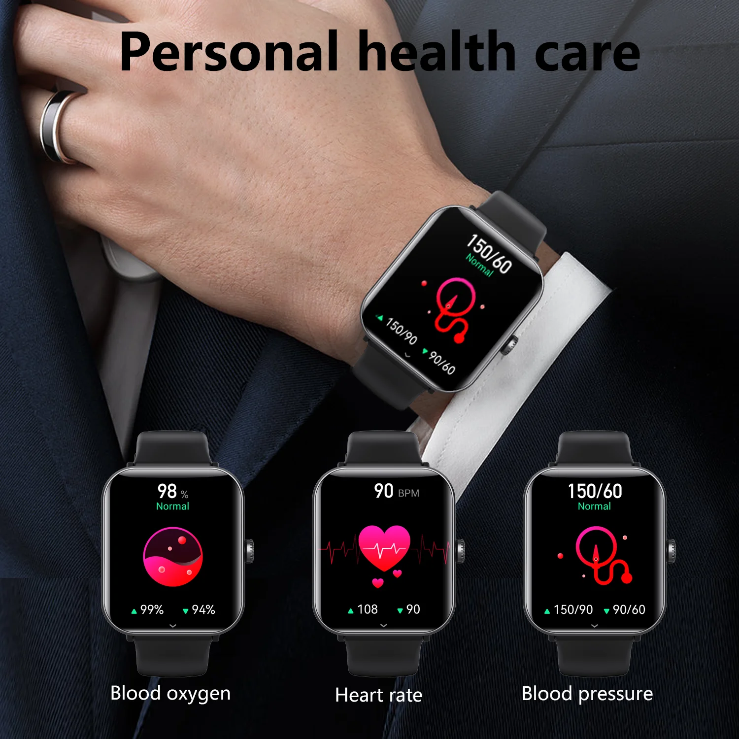 Smart Watch F57Pro Basic Function Multi-Sport Mode Supports Mobile Phone Call Reminder Fitness Monitoring New Color Screen Full Touch Men's and Women's Smart Watch Non-Invasive Blood Glucose Detection, Supports Accurate Calibration, Red Light Blood Oxygen, Automatic Detection of Heart Rate Abnormal Reminder Function at Night - Image 5