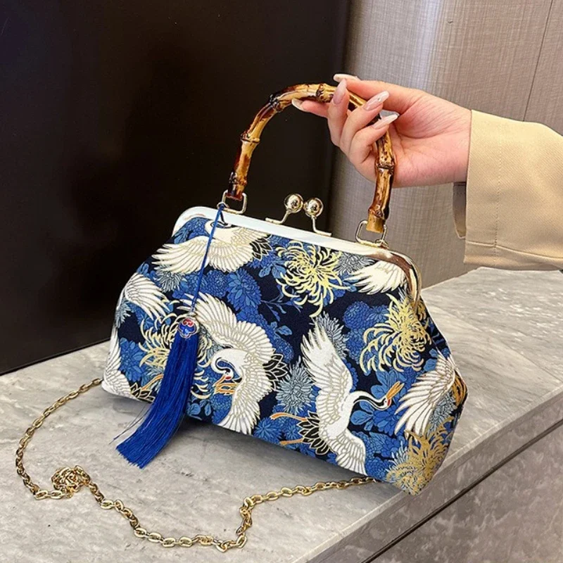 Luxury Evening Clutch Bag For Women Bride Wedding Clutch Purse Chain Shoulder Bags Small Party Handbag Rattan Handle Handle Tote