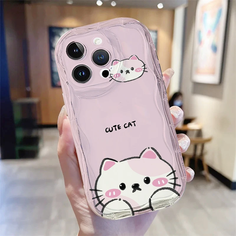 Pink Cat and Panda 3D Ears Cartoon Soft Phone Case
